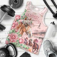 Personalized Kentucky Horse Racing Men Tank Top Rose Diamond Pattern Pink