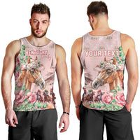 Personalized Kentucky Horse Racing Men Tank Top Rose Diamond Pattern Pink