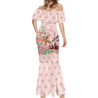 Personalized Kentucky Horse Racing Mermaid Dress Rose Diamond Pattern Pink
