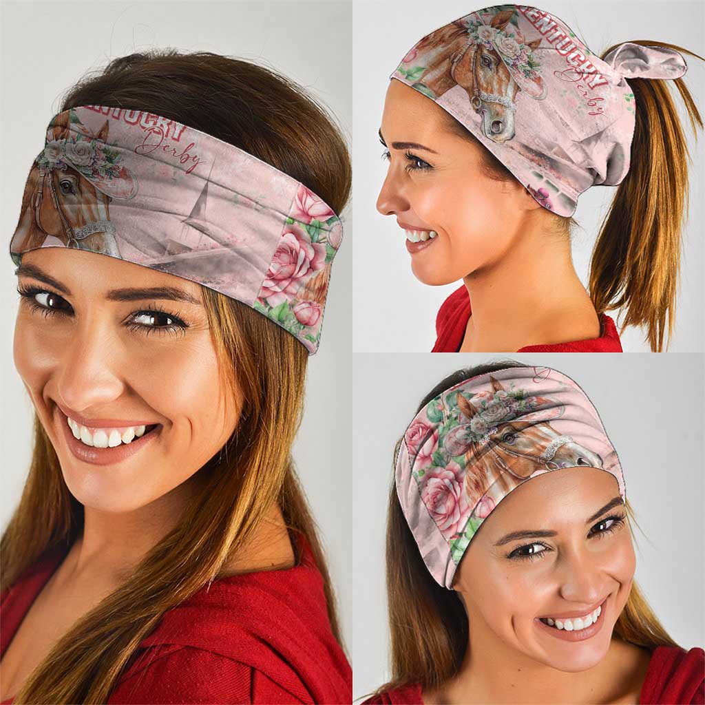 Kentucky Horse Racing Neck Gaiter Rose Diamond Pattern Pink
