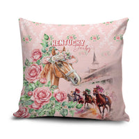 Kentucky Horse Racing Pillow Cover Rose Diamond Pattern Pink