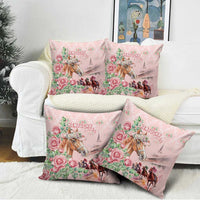 Kentucky Horse Racing Pillow Cover Rose Diamond Pattern Pink