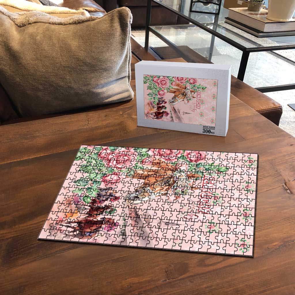 Kentucky Horse Racing Puzzle Rose Diamond Pattern Pink