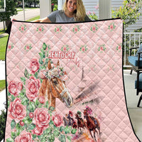 Kentucky Horse Racing Quilt Rose Diamond Pattern Pink