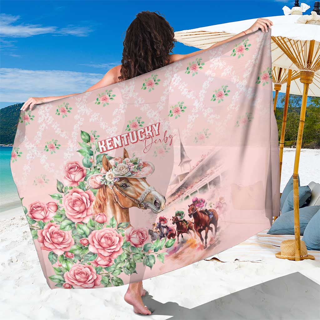 Kentucky Horse Racing Sarong Rose Diamond Pattern Pink