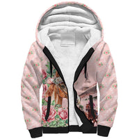 Personalized Kentucky Horse Racing Sherpa Hoodie Rose Diamond Pattern Pink