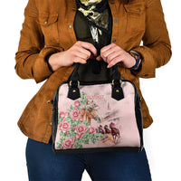 Kentucky Horse Racing Shoulder Handbag Rose Diamond Pattern Pink