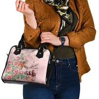 Kentucky Horse Racing Shoulder Handbag Rose Diamond Pattern Pink