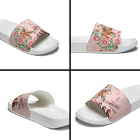 Kentucky Horse Racing Slide Sandals Rose Diamond Pattern Pink