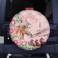 Kentucky Horse Racing Spare Tire Cover Rose Diamond Pattern Pink