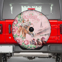 Kentucky Horse Racing Spare Tire Cover Rose Diamond Pattern Pink