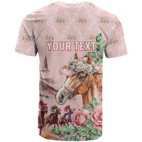 Personalized Kentucky Horse Racing T Shirt Rose Diamond Pattern Pink