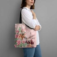 Kentucky Horse Racing Tote Bag Rose Diamond Pattern Pink