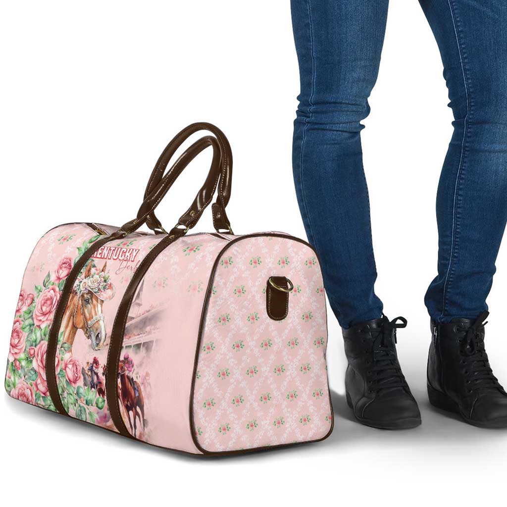 Kentucky Horse Racing Travel Bag Rose Diamond Pattern Pink