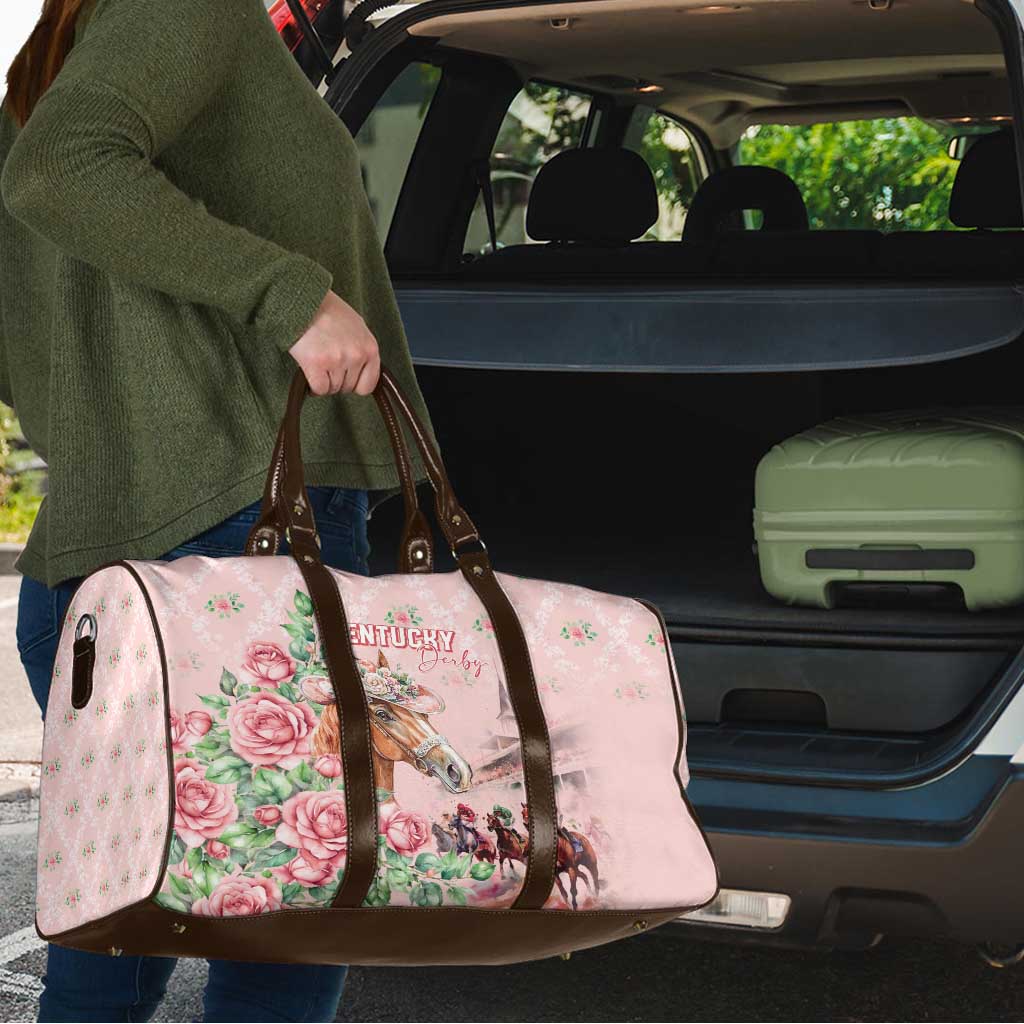 Kentucky Horse Racing Travel Bag Rose Diamond Pattern Pink