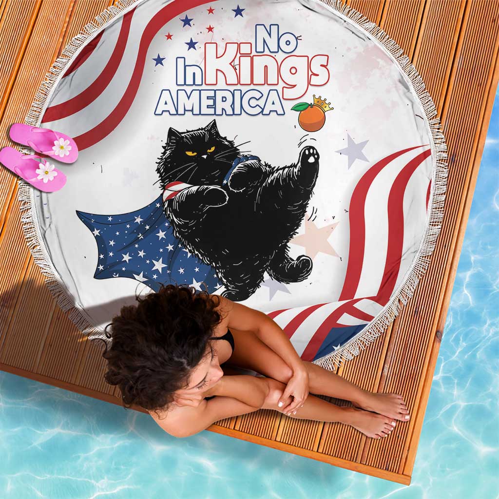 Funny Cat No Kings Beach Blanket Rejecting Kings Since 1776 - Wonder Print Shop