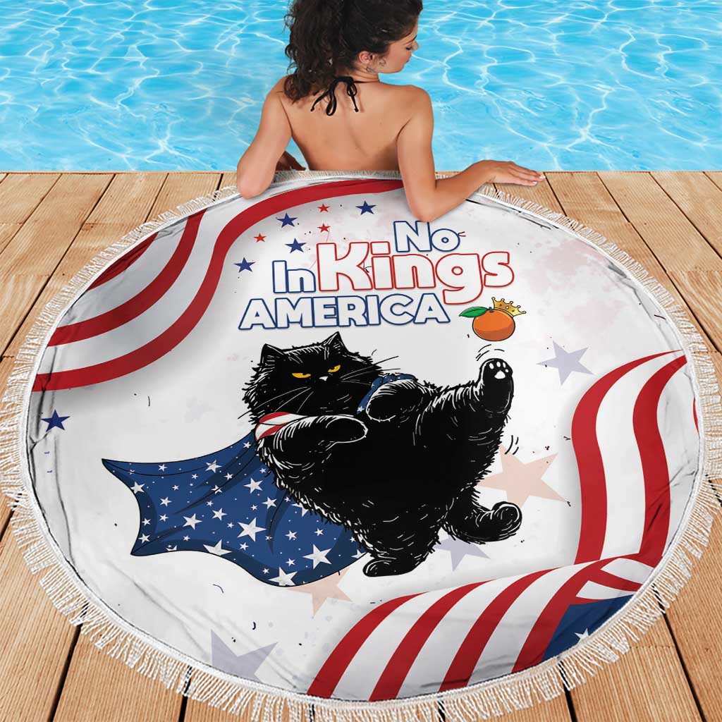 Funny Cat No Kings Beach Blanket Rejecting Kings Since 1776 - Wonder Print Shop