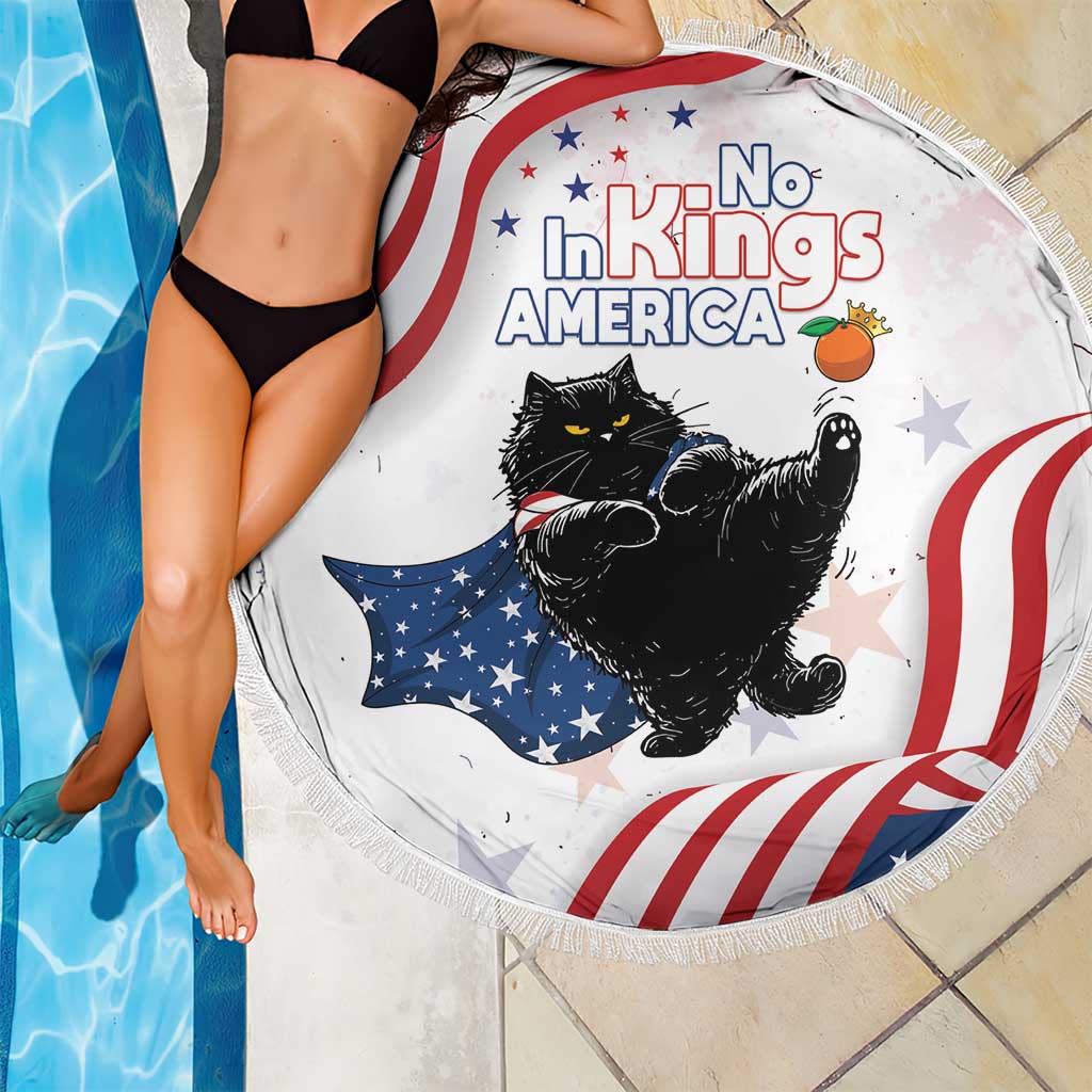Funny Cat No Kings Beach Blanket Rejecting Kings Since 1776 - Wonder Print Shop