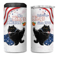 Funny Cat No Kings 4 in 1 Can Cooler Tumbler Rejecting Kings Since 1776 - Wonder Print Shop