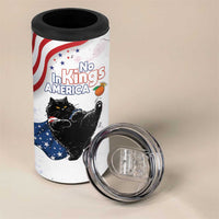 Funny Cat No Kings 4 in 1 Can Cooler Tumbler Rejecting Kings Since 1776 - Wonder Print Shop