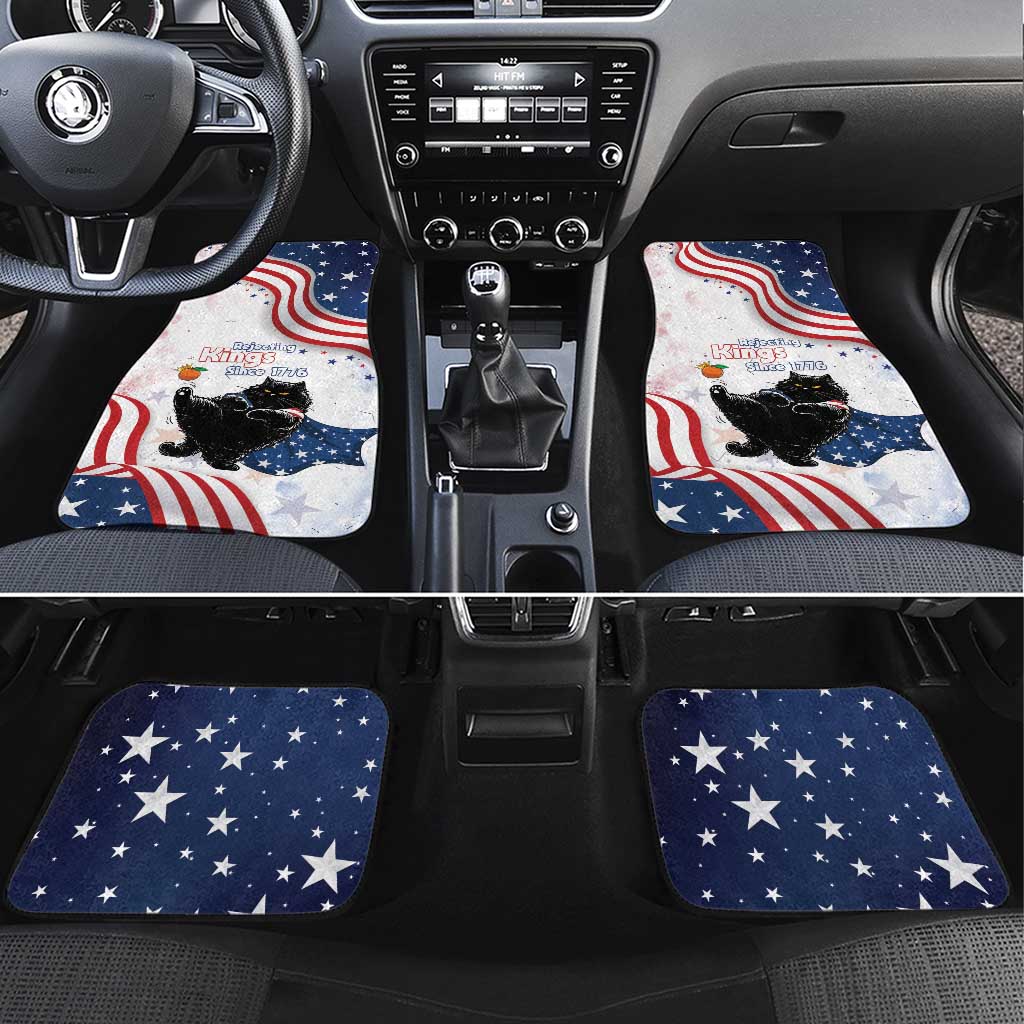 Funny Cat No Kings Car Mats Rejecting Kings Since 1776 - Wonder Print Shop
