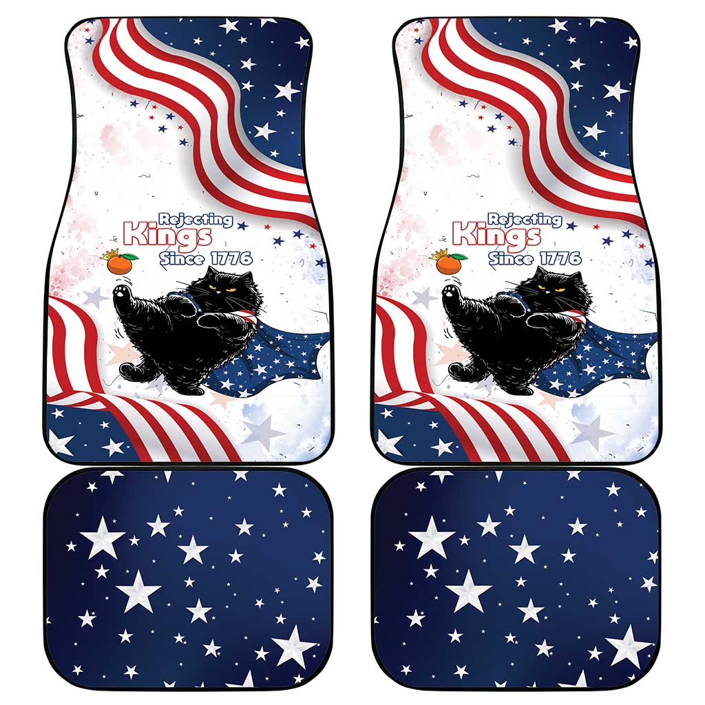 Funny Cat No Kings Car Mats Rejecting Kings Since 1776 - Wonder Print Shop