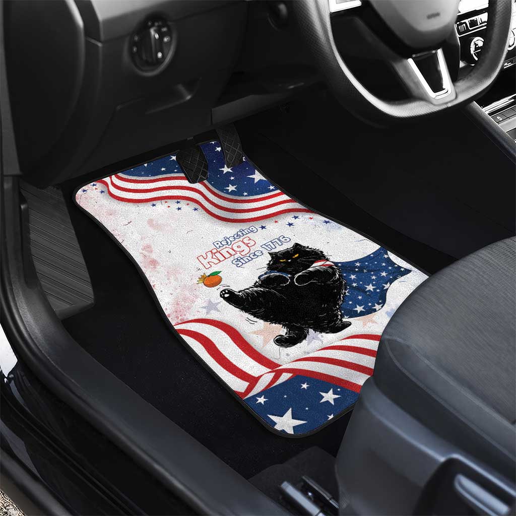 Funny Cat No Kings Car Mats Rejecting Kings Since 1776 - Wonder Print Shop