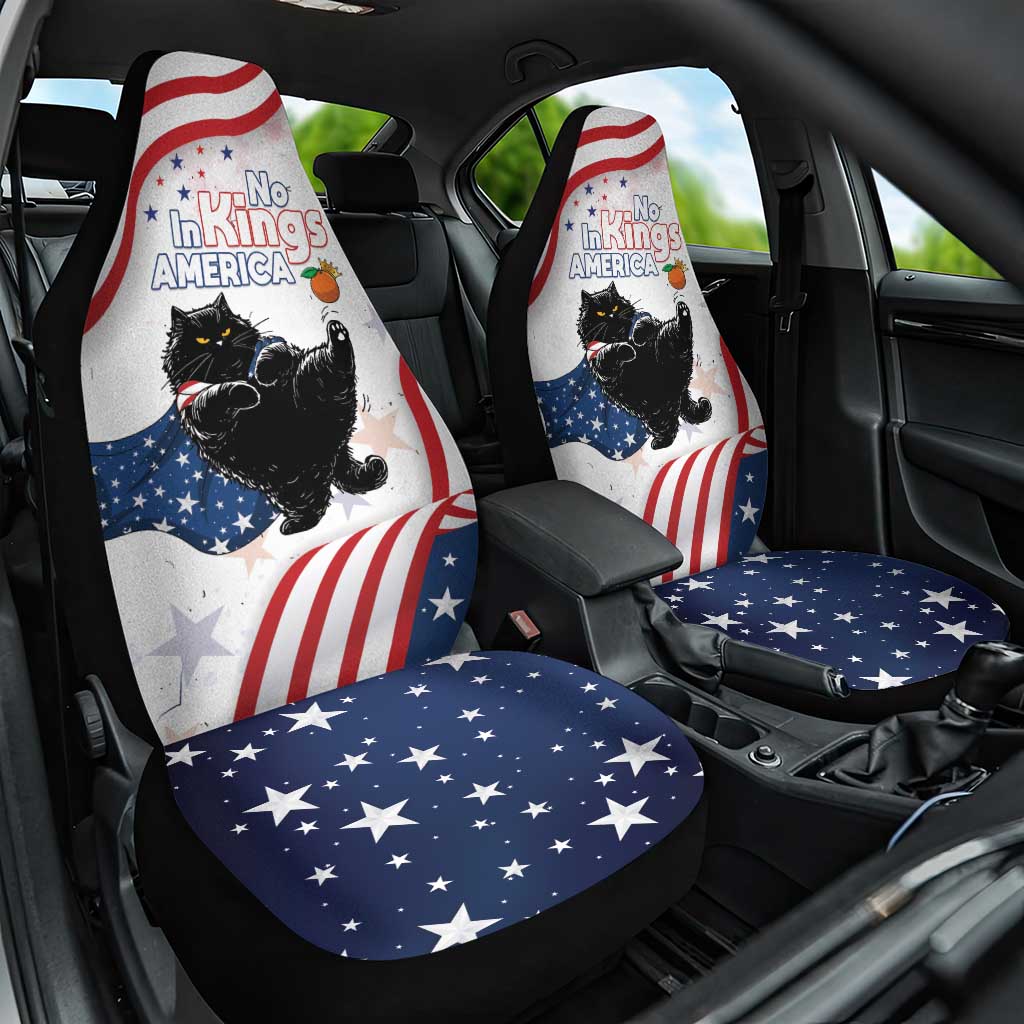 Funny Cat No Kings Car Seat Cover Rejecting Kings Since 1776 - Wonder Print Shop