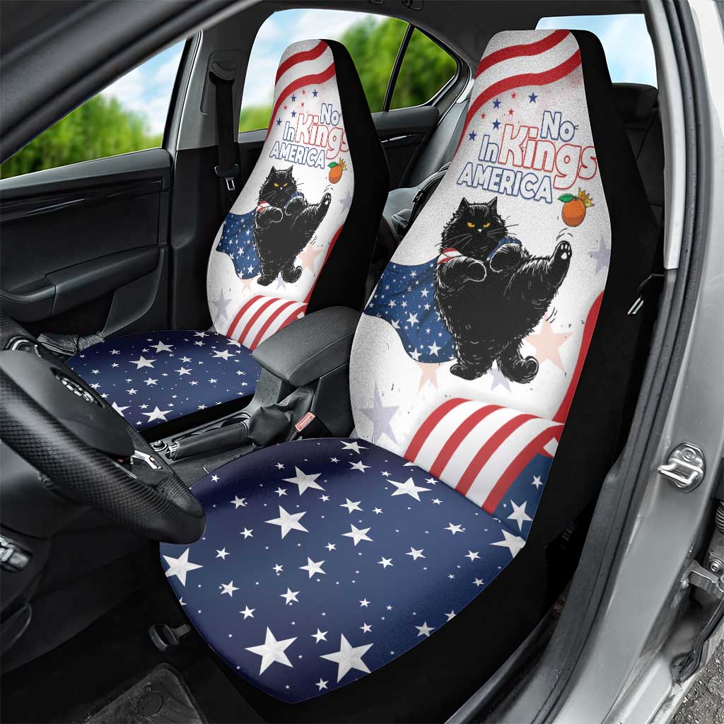 Funny Cat No Kings Car Seat Cover Rejecting Kings Since 1776 - Wonder Print Shop