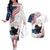 Funny Cat No Kings Couples Matching Off The Shoulder Long Sleeve Dress and Hawaiian Shirt Rejecting Kings Since 1776 - Wonder Print Shop