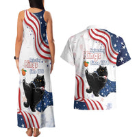 Funny Cat No Kings Couples Matching Tank Maxi Dress and Hawaiian Shirt Rejecting Kings Since 1776 - Wonder Print Shop