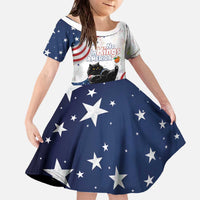 Funny Cat No Kings Family Matching Off The Shoulder Long Sleeve Dress and Hawaiian Shirt Rejecting Kings Since 1776 - Wonder Print Shop