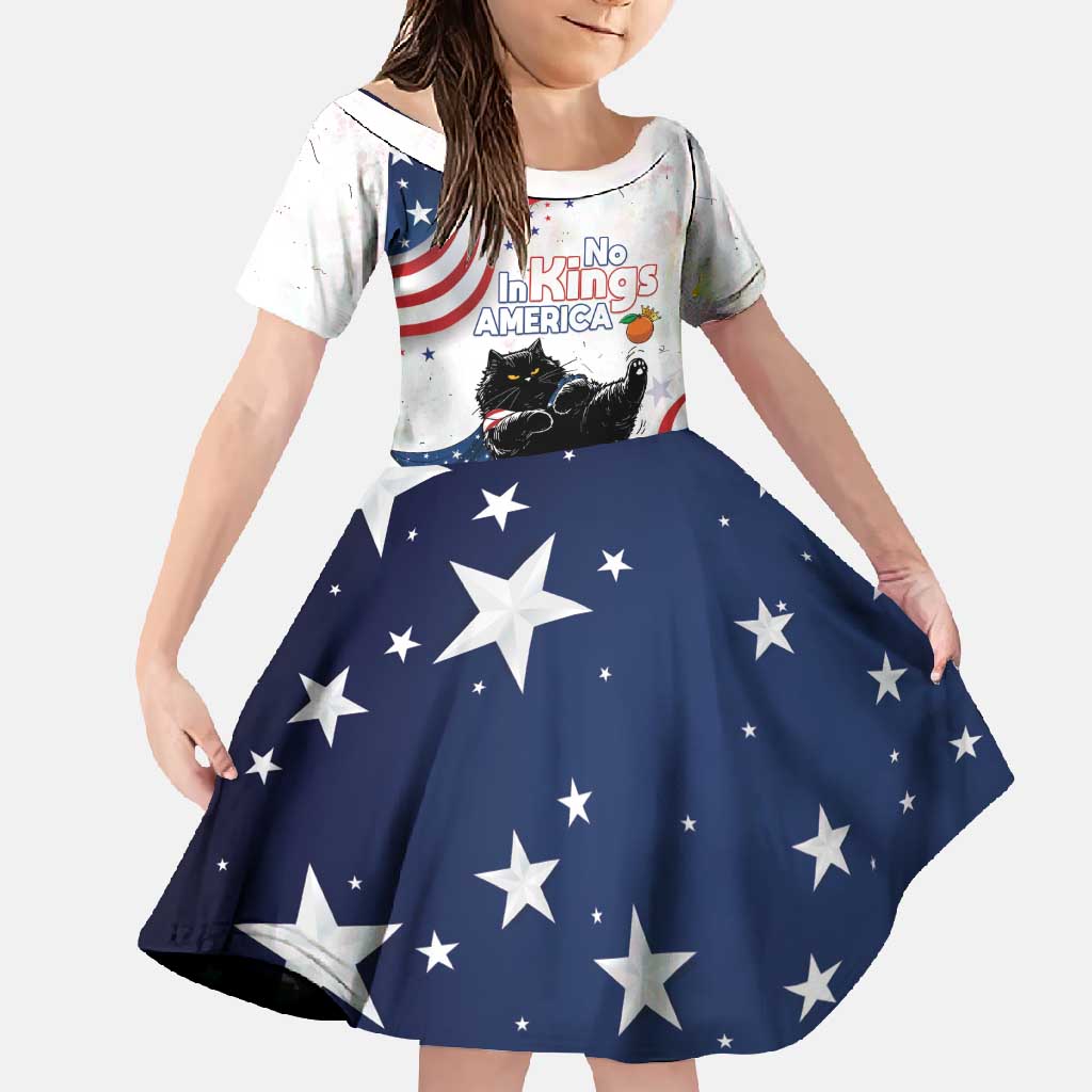 Funny Cat No Kings Family Matching Off Shoulder Maxi Dress and Hawaiian Shirt Rejecting Kings Since 1776 - Wonder Print Shop