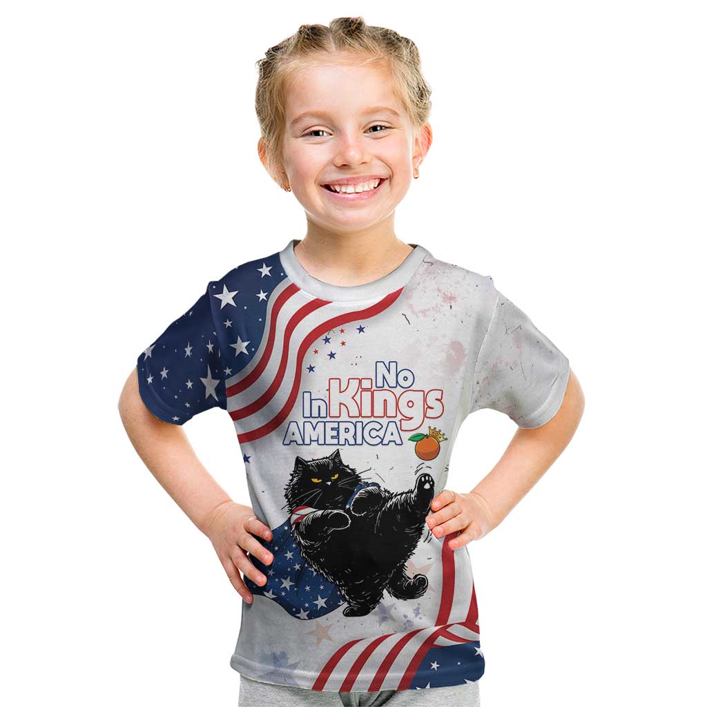 Funny Cat No Kings Kid T Shirt Rejecting Kings Since 1776 - Wonder Print Shop