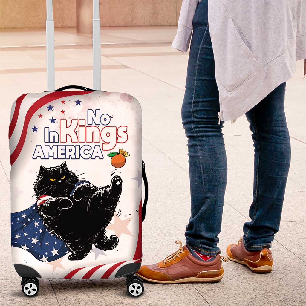 Funny Cat No Kings Luggage Cover Rejecting Kings Since 1776 - Wonder Print Shop