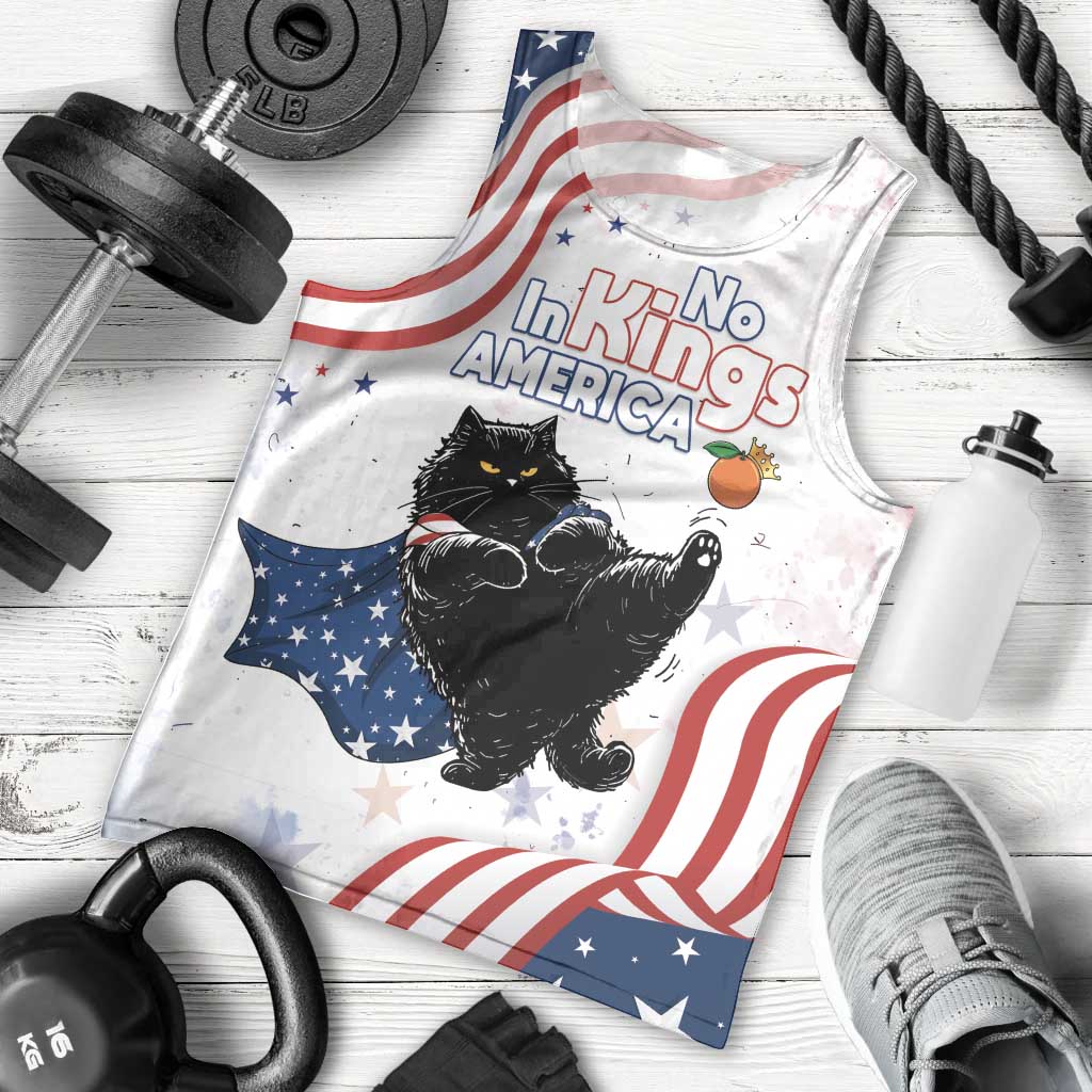 Funny Cat No Kings Men Tank Top Rejecting Kings Since 1776 - Wonder Print Shop