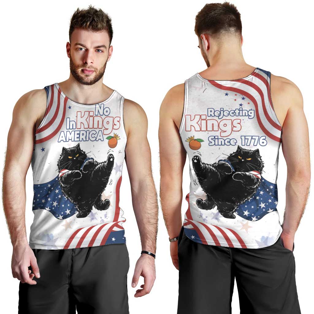 Funny Cat No Kings Men Tank Top Rejecting Kings Since 1776 - Wonder Print Shop