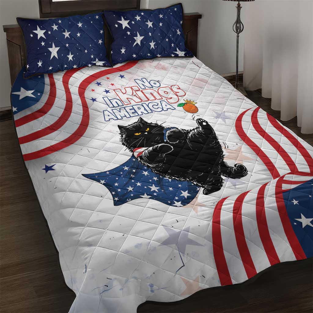 Funny Cat No Kings Quilt Bed Set Rejecting Kings Since 1776 - Wonder Print Shop