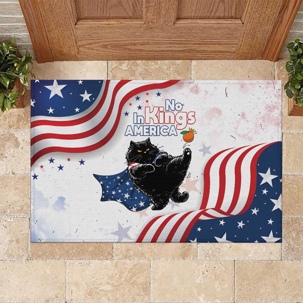 Funny Cat No Kings Rubber Doormat Rejecting Kings Since 1776 - Wonder Print Shop