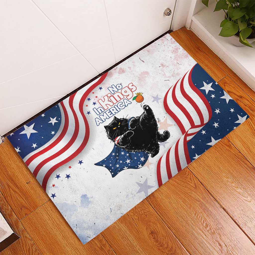 Funny Cat No Kings Rubber Doormat Rejecting Kings Since 1776 - Wonder Print Shop