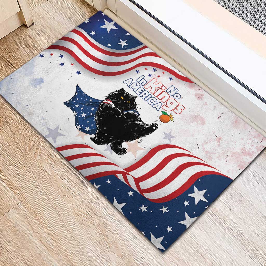 Funny Cat No Kings Rubber Doormat Rejecting Kings Since 1776 - Wonder Print Shop