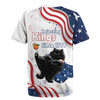 Funny Cat No Kings Rugby Jersey Rejecting Kings Since 1776 - Wonder Print Shop