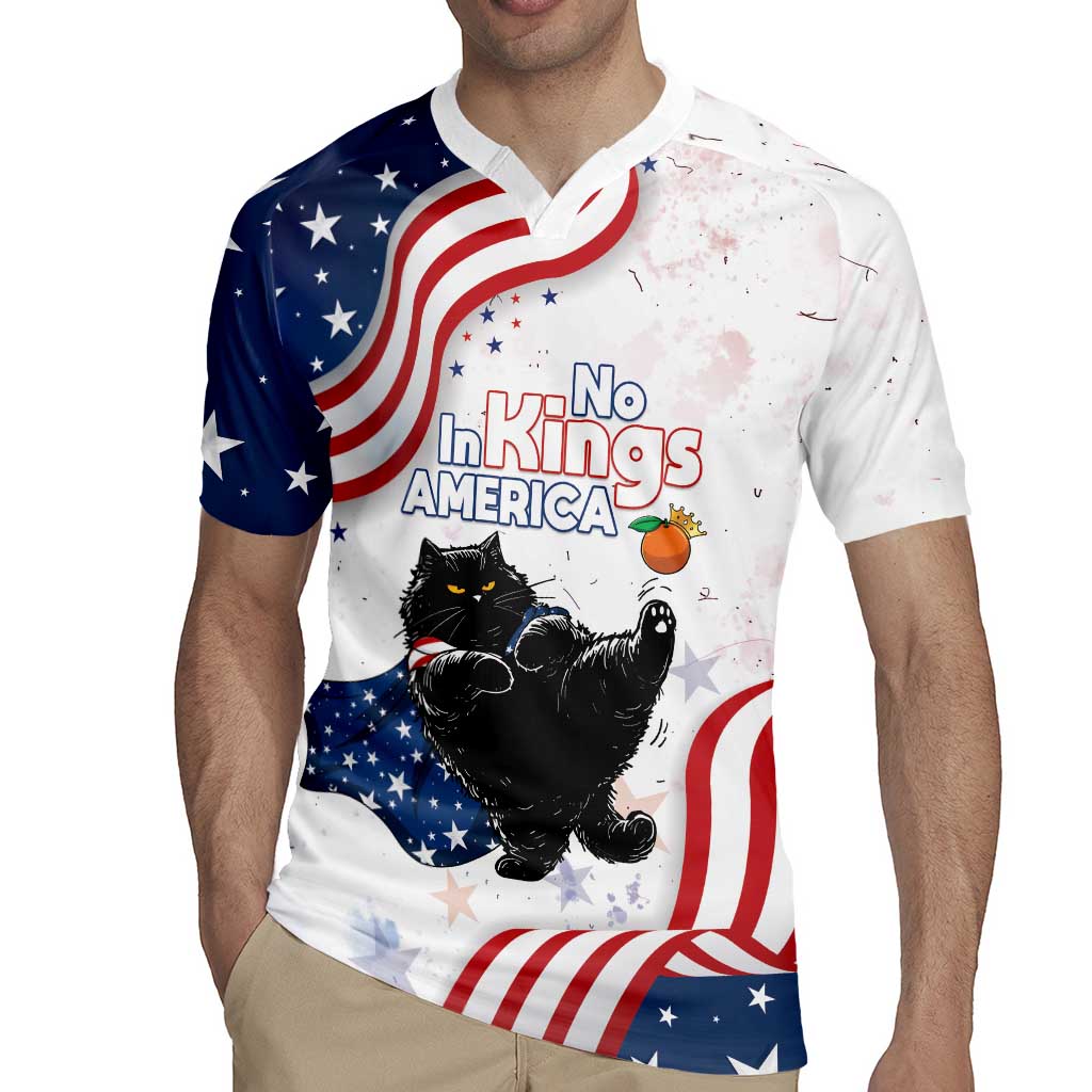 Funny Cat No Kings Rugby Jersey Rejecting Kings Since 1776 - Wonder Print Shop