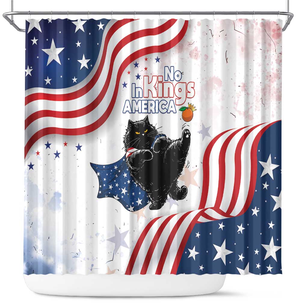 Funny Cat No Kings Shower Curtain Rejecting Kings Since 1776 - Wonder Print Shop
