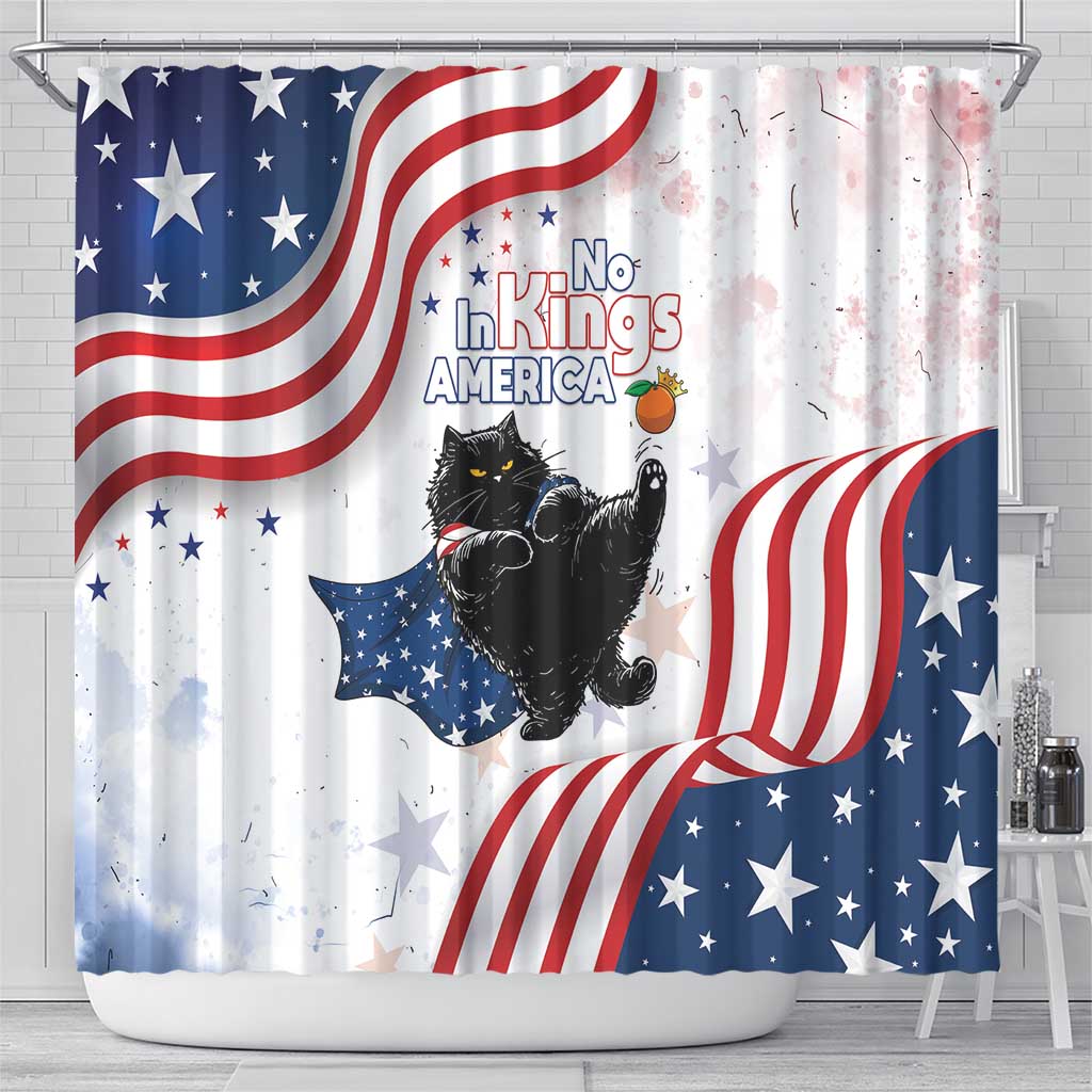 Funny Cat No Kings Shower Curtain Rejecting Kings Since 1776 - Wonder Print Shop