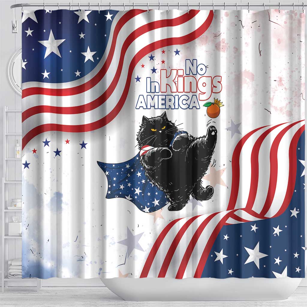 Funny Cat No Kings Shower Curtain Rejecting Kings Since 1776 - Wonder Print Shop