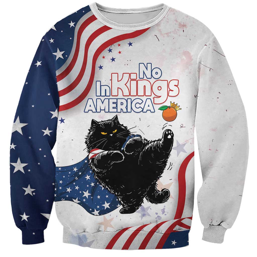 Funny Cat No Kings Sweatshirt Rejecting Kings Since 1776 - Wonder Print Shop