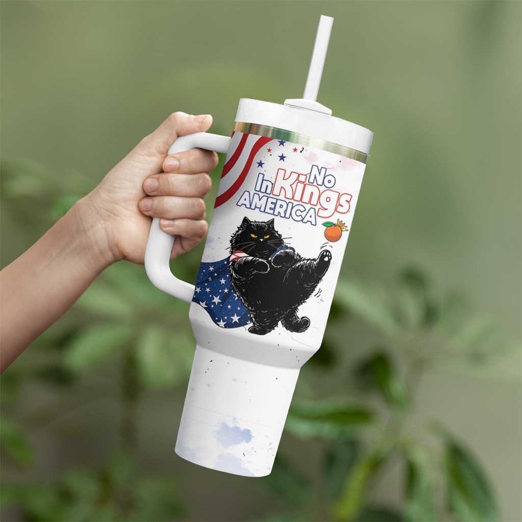 Funny Cat No Kings Tumbler With Handle Rejecting Kings Since 1776 - Wonder Print Shop