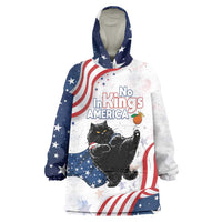 Funny Cat No Kings Wearable Blanket Hoodie Rejecting Kings Since 1776 - Wonder Print Shop