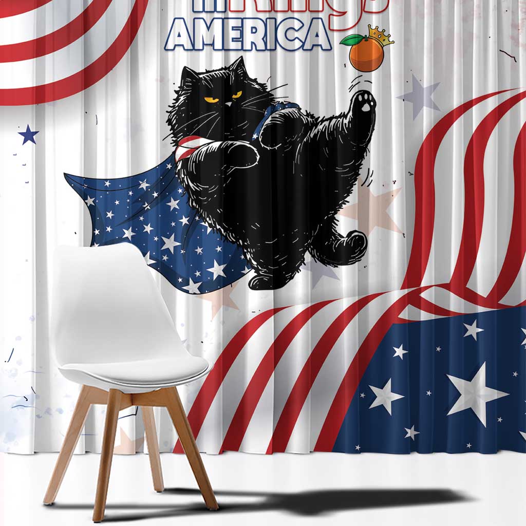 Funny Cat No Kings Window Curtain Rejecting Kings Since 1776 - Wonder Print Shop